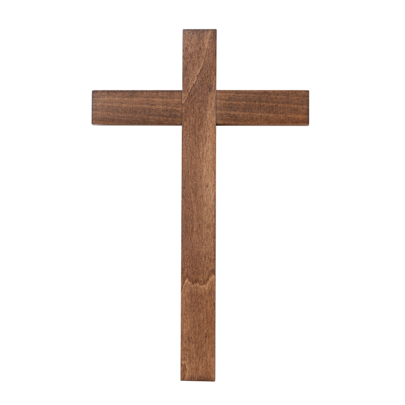 Dřevěný kříž na zeď, tmavý - 26 cm