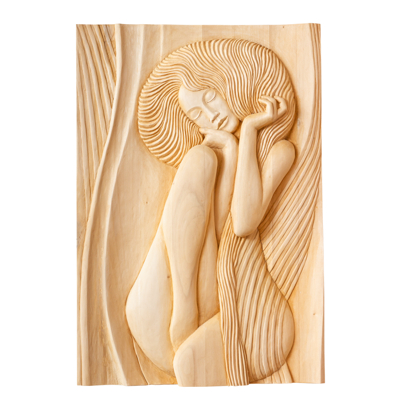 Dřevěný reliéf - žena